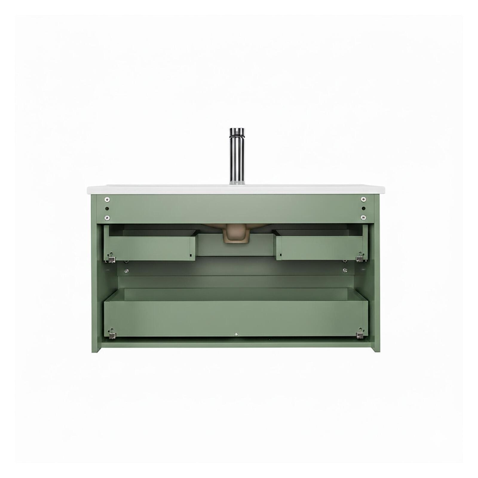 Ensemble meuble simple vasque 80cm avec plan céramique et robinet noir