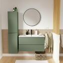 Ensemble meuble simple vasque 80cm avec plan céramique, robinet, miroir et colonne
