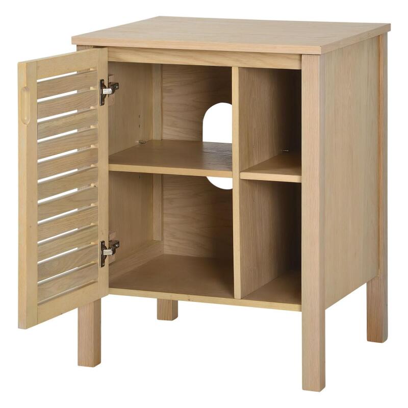 Ensemble simple vasque 60cm chêne avec vasque, robinet et miroir