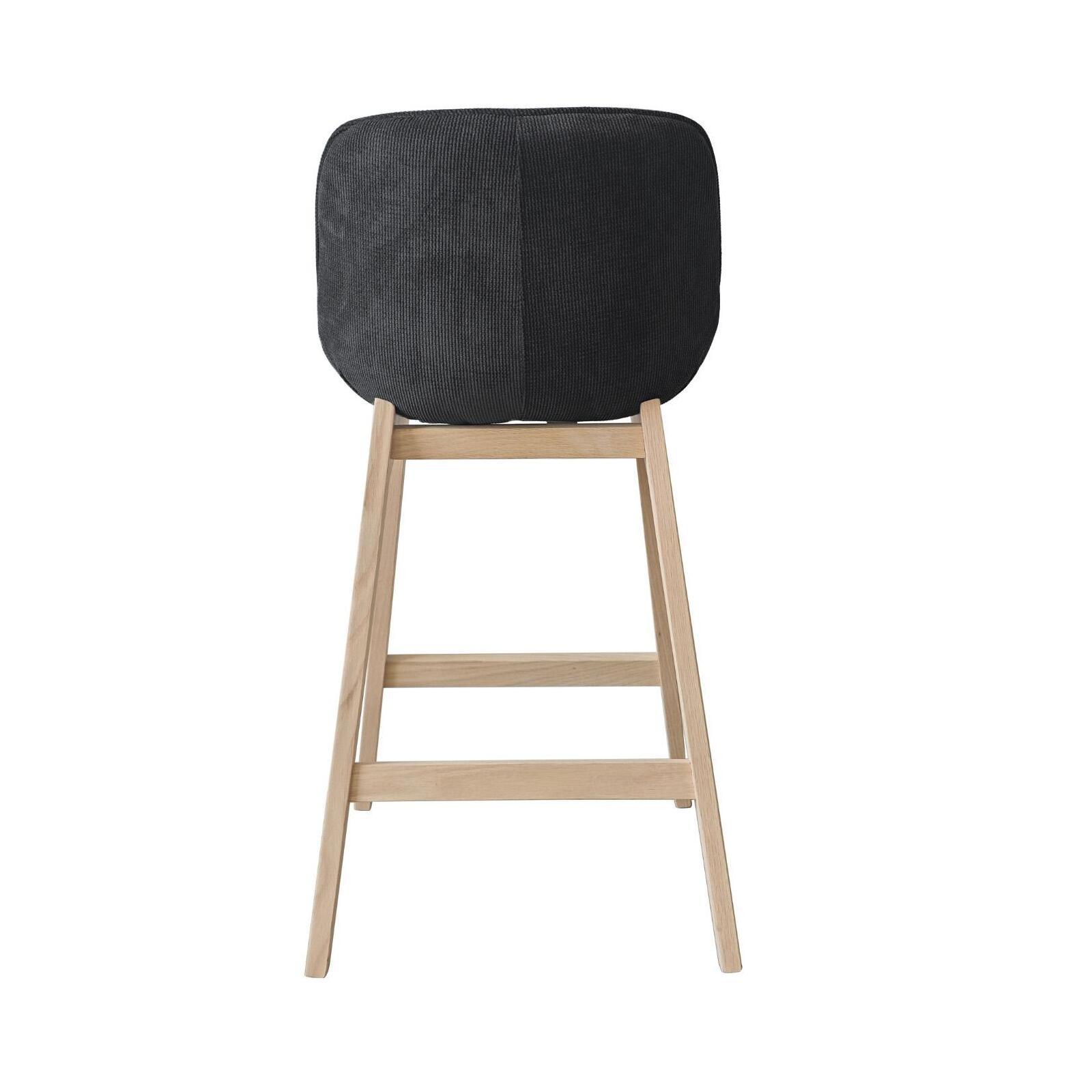 Lot de chaises d'îlot et bar en chêne et assise tissu velours côtelé H65cm