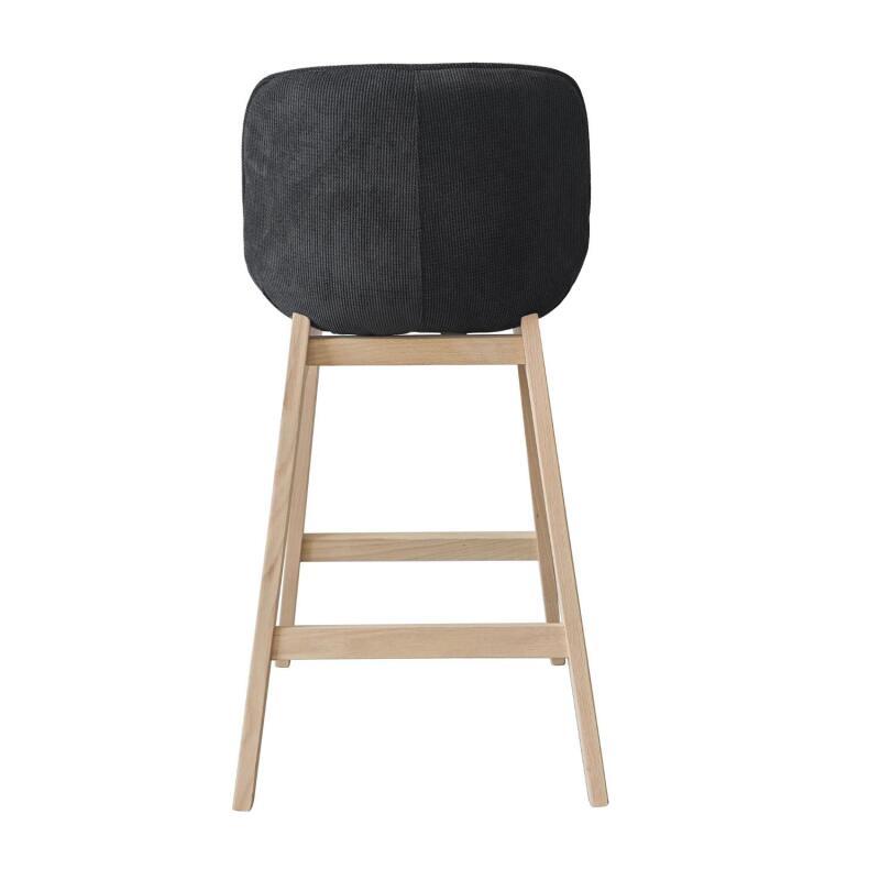 Lot de chaises d'îlot et bar en chêne et assise tissu velours côtelé H65cm