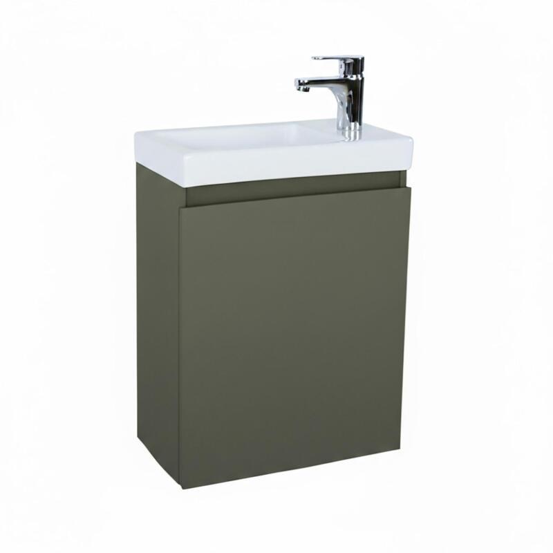 Ensemble lave-mains suspendu avec robinet chromé