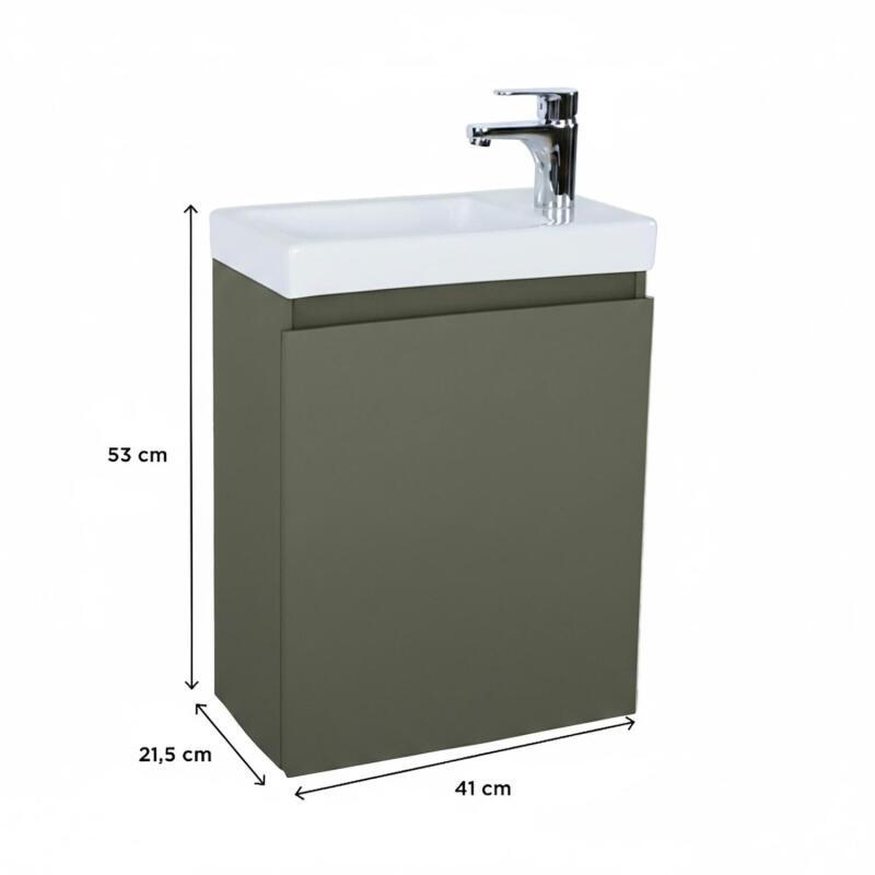 Ensemble lave-mains suspendu avec robinet noir