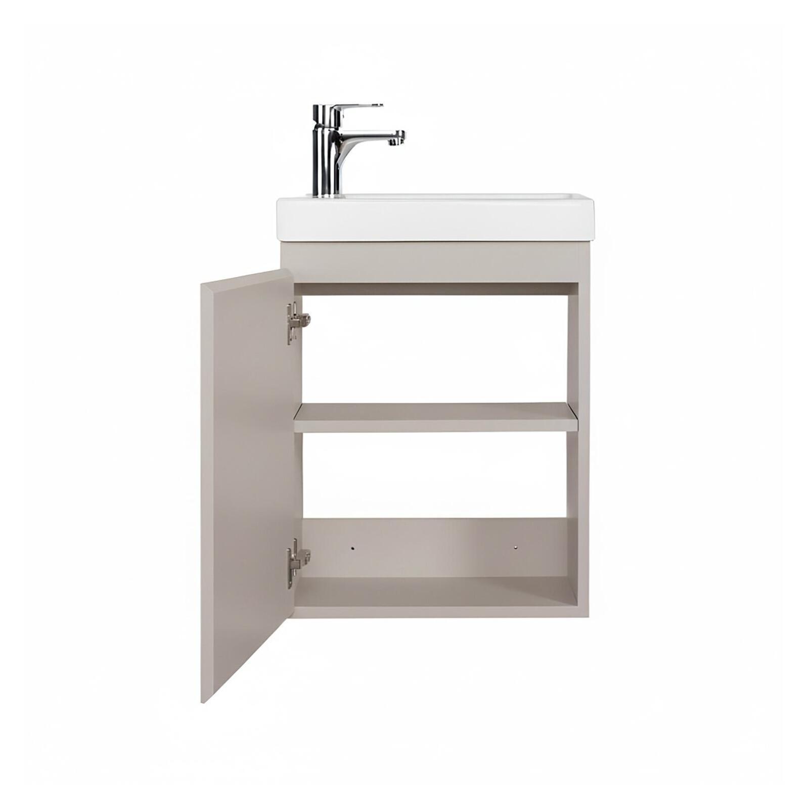 Ensemble lave-mains suspendu avec robinet noir