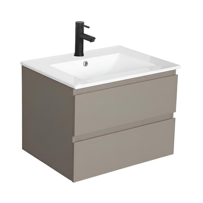 Meuble simple vasque suspendu 60cm - avec plan vasque céramique