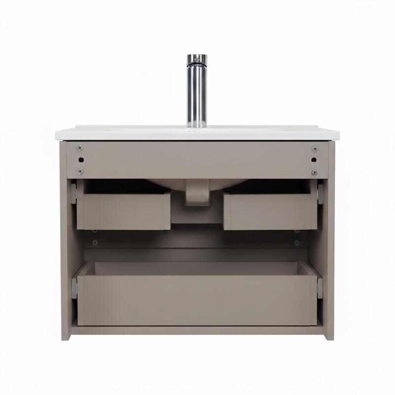 Meuble simple vasque suspendu 60cm - avec plan vasque céramique