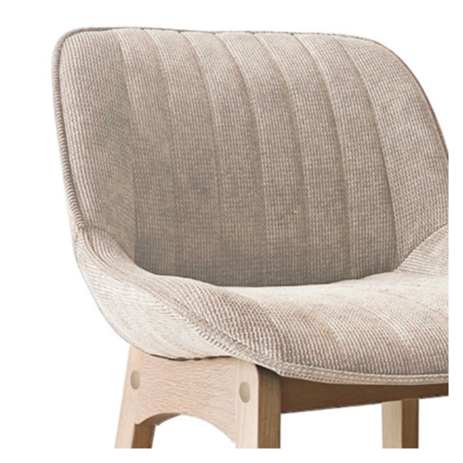 Lot de tabourets de bar en chêne et assise tissu velours côtelé H75cm