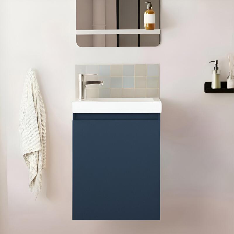 Meuble lave-mains suspendu avec vasque céramique