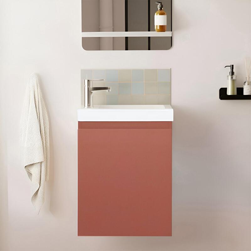 Meuble lave-mains suspendu avec vasque céramique