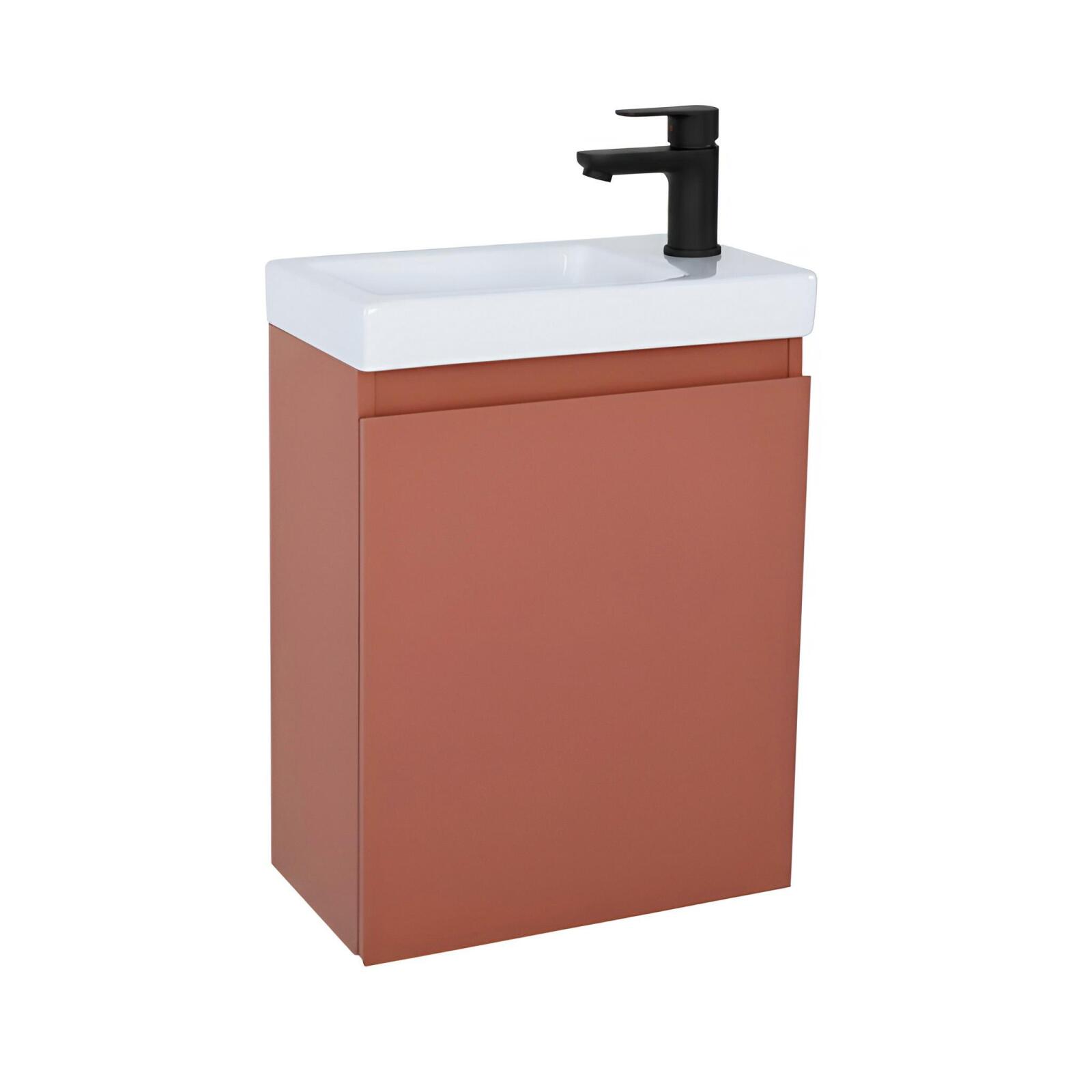 Ensemble lave-mains suspendu avec robinet noir