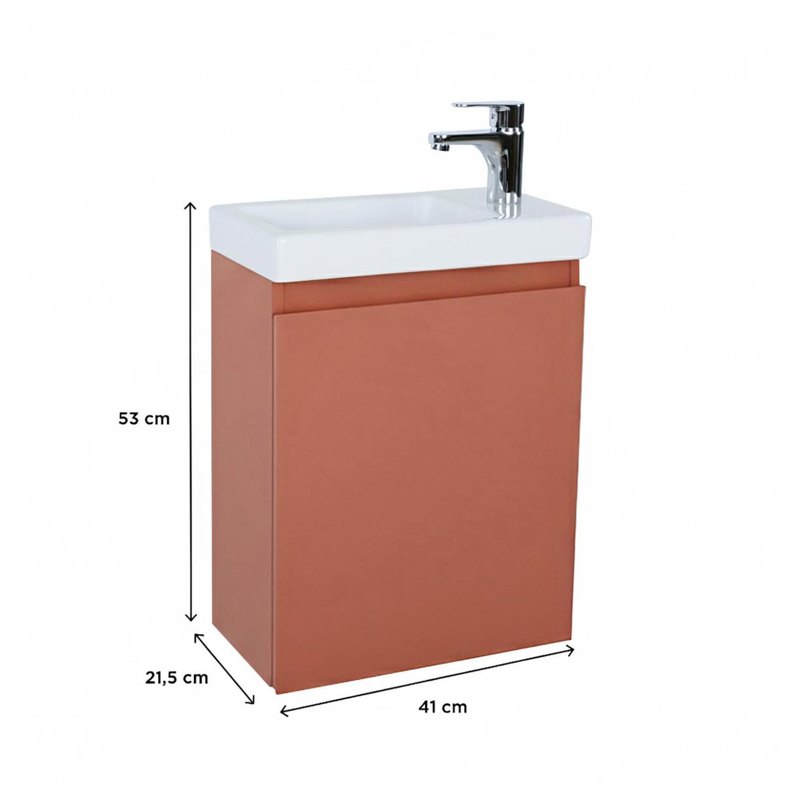 Ensemble lave-mains suspendu avec robinet noir