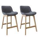 Lot de chaises d'îlot et bar en chêne et assise tissu velours côtelé H65cm