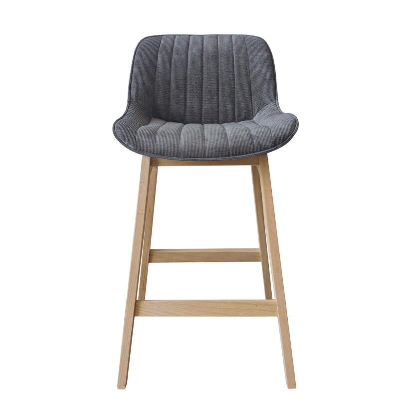 Lot de chaises d'îlot et bar en chêne et assise tissu velours côtelé H65cm