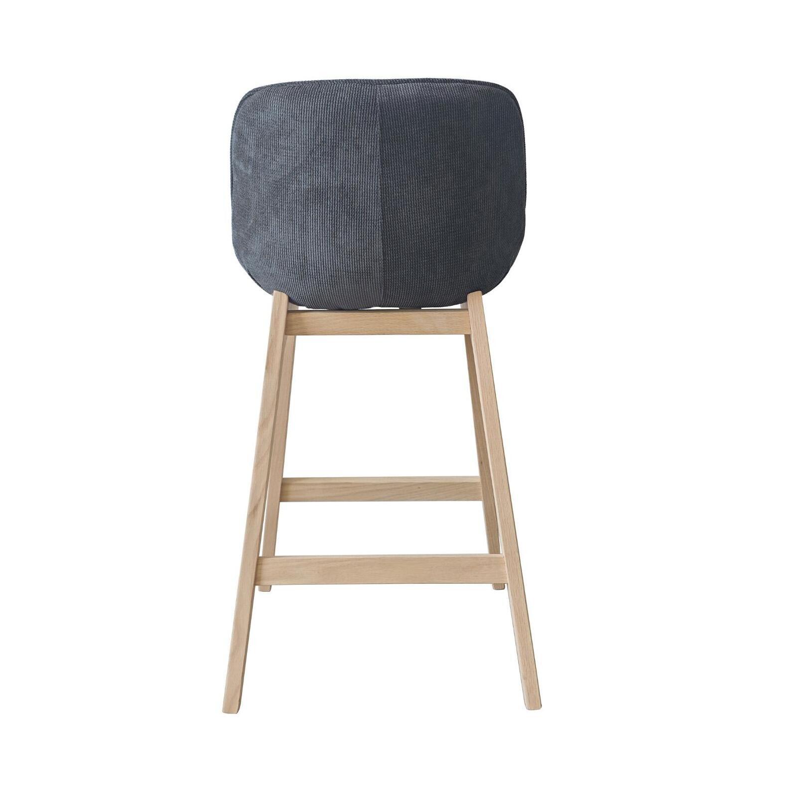 Lot de chaises d'îlot et bar en chêne et assise tissu velours côtelé H65cm