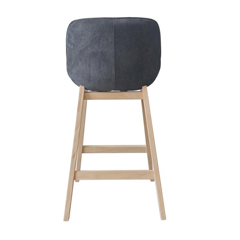 Lot de chaises d'îlot et bar en chêne et assise tissu velours côtelé H65cm