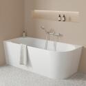 Baignoire semi-îlot en acrylique blanche 150cm - Angle gauche - Livrée complète
