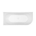 Baignoire semi-îlot en acrylique blanche 150cm - Angle gauche - Livrée complète