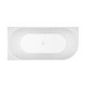 Baignoire semi-îlot blanche 150cm striée en acrylique Lucite® - Angle gauche - Livrée complète