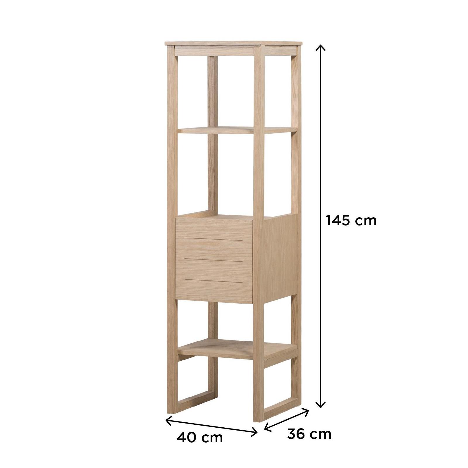 Ensemble salle de bain intégral 70cm chêne naturel avec colonne, vasque ronde, miroir et robinet ATOLL
