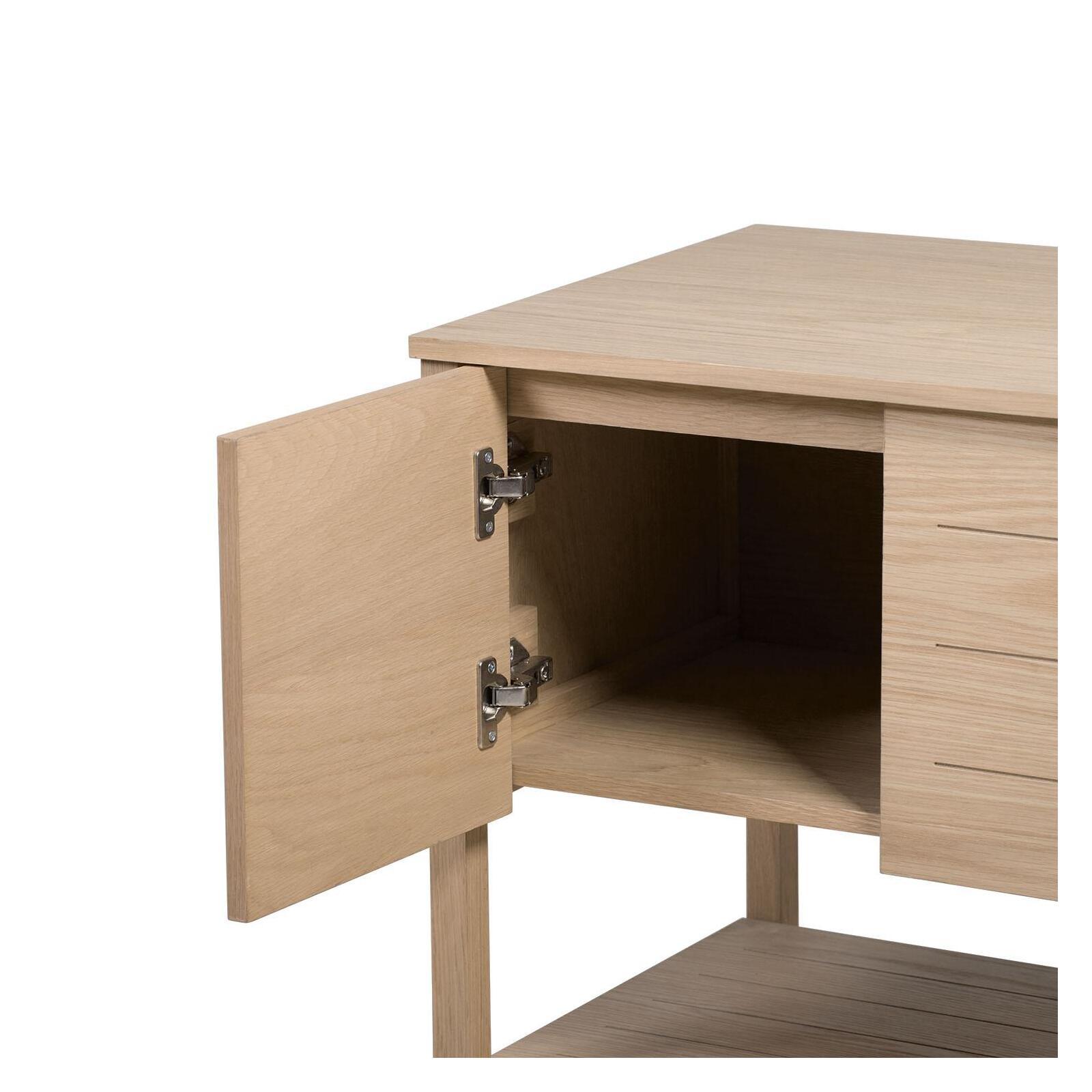 Ensemble meuble 70cm chêne naturel avec vasque ronde noire et robinet ATOLL