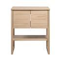 Ensemble meuble 70cm chêne naturel avec vasque carrée blanche et robinet chromé ATOLL