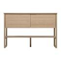 Ensemble meuble double vasque 120cm chêne naturel avec vasques rondes blanches ATOLL