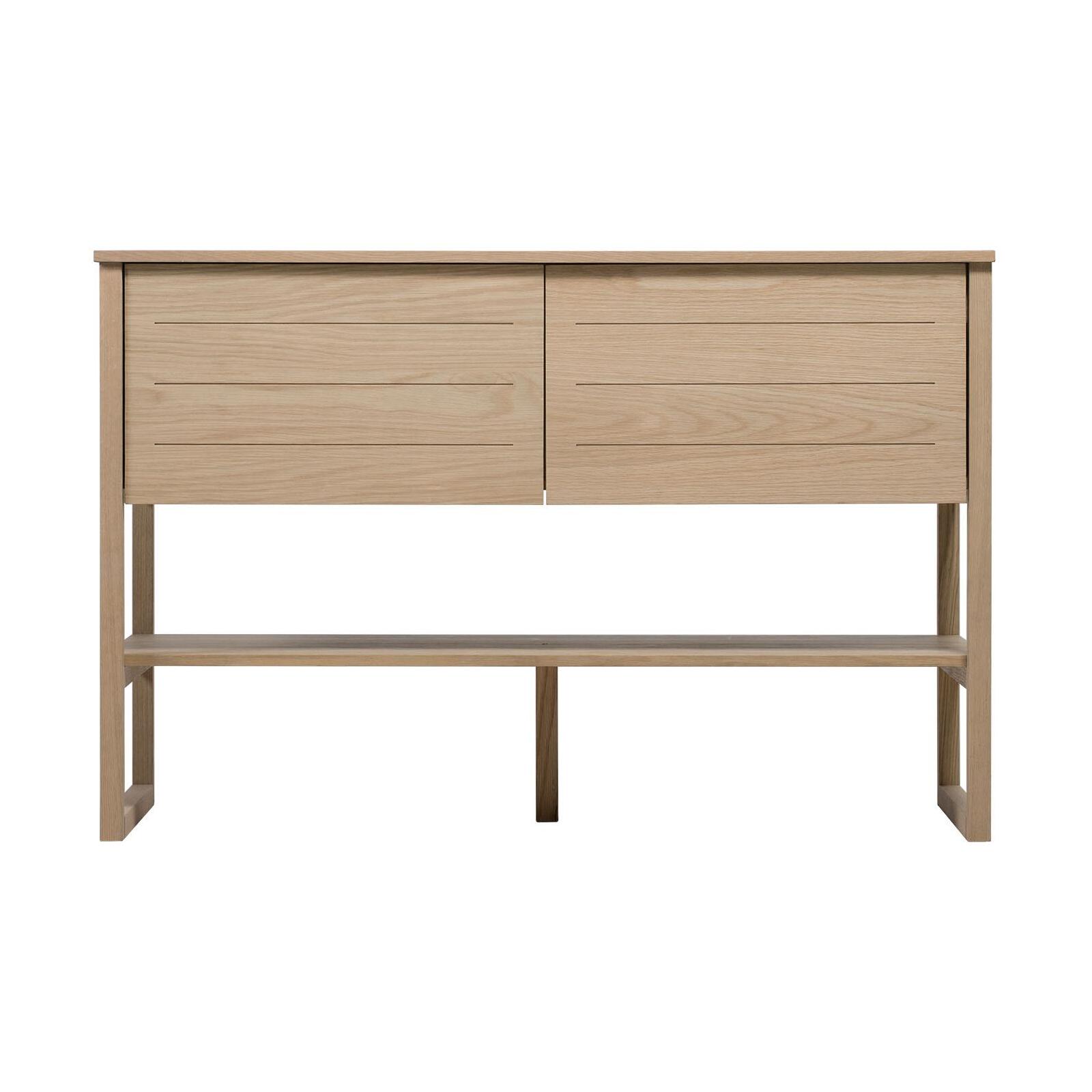 Ensemble meuble double vasque 120cm chêne naturel avec vasques rondes blanches ATOLL