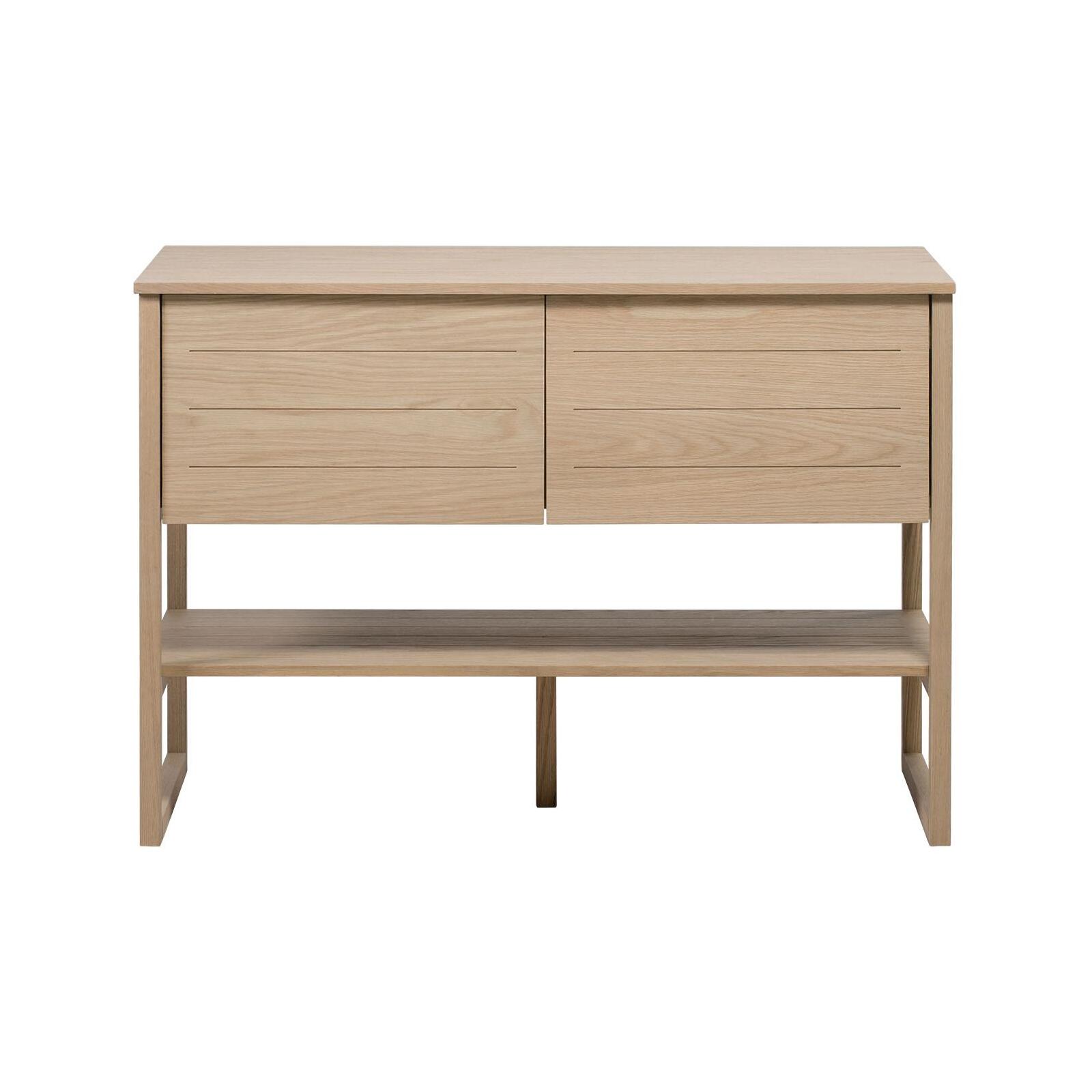 Ensemble double vasque 120cm chêne naturel avec vasques rondes blanches, robinets et miroir ATOLL
