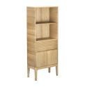 Ensemble meuble simple vasque 60 cm chêne naturel + vasque + robinet + miroir + colonne