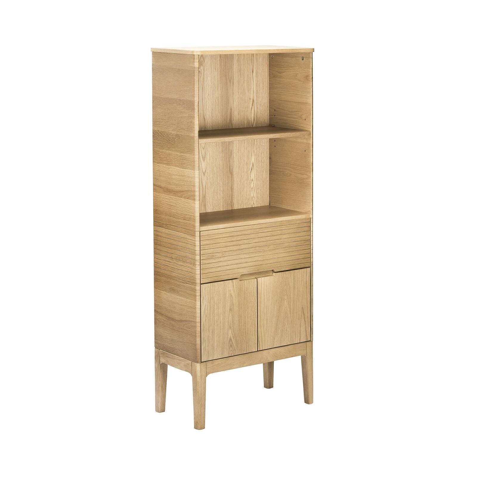 Ensemble meuble simple vasque 60 cm chêne naturel + vasque + robinet + miroir + colonne