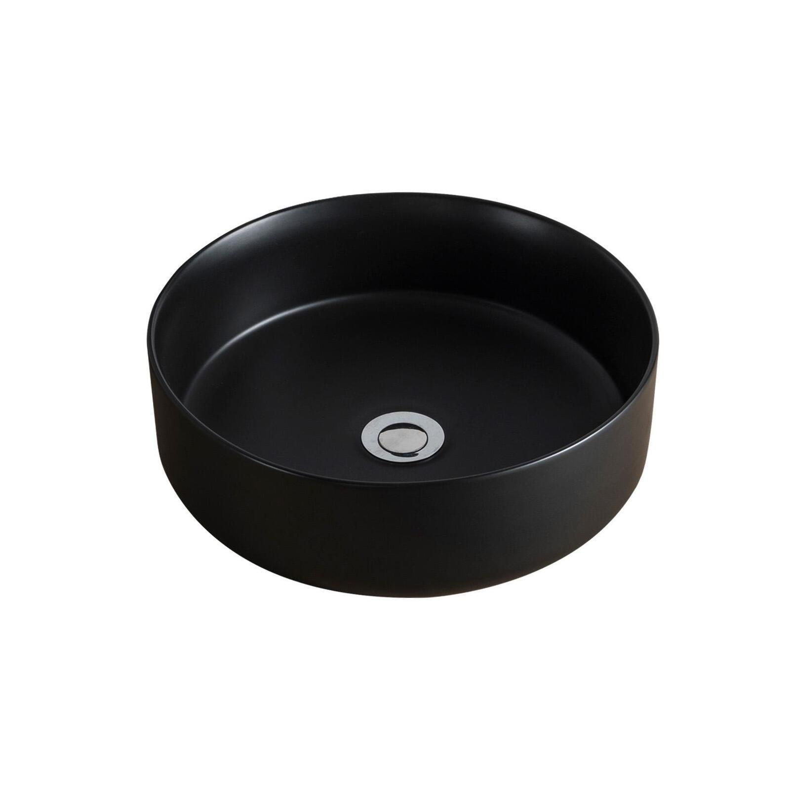 Ensemble meuble 70cm chêne naturel avec vasque ronde noire et robinet