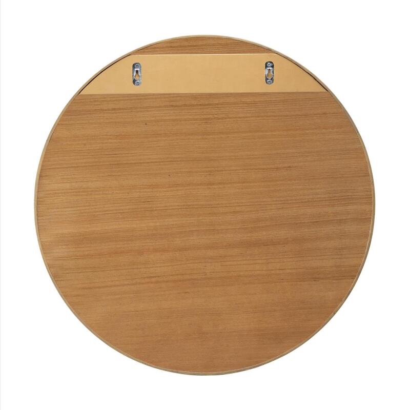 Ensemble double vasque 120cm chêne naturel avec vasques rondes noires, robinets et miroir