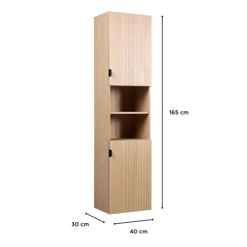 Colonne de salle de bain à suspendre chêne 165 cm STUDIO