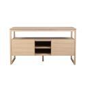 Ensemble meuble double vasque 140cm chêne naturel avec vasques rondes noires