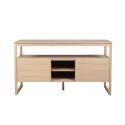 Ensemble meuble double vasque 140cm chêne naturel avec vasques carrées blanches