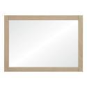 Ensemble salle de bain 140cm double vasque chêne naturel avec colonne, vasques carrées blanches, miroirs et robinets