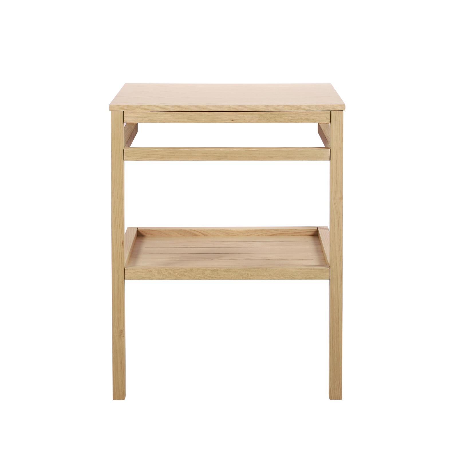 Meuble de salle de bain structure métal noir plan bois et vasque ronde