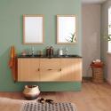 MEUBLE AVEC VASQUE STUDIO+ ROBINET + MIROIR CARRÉ