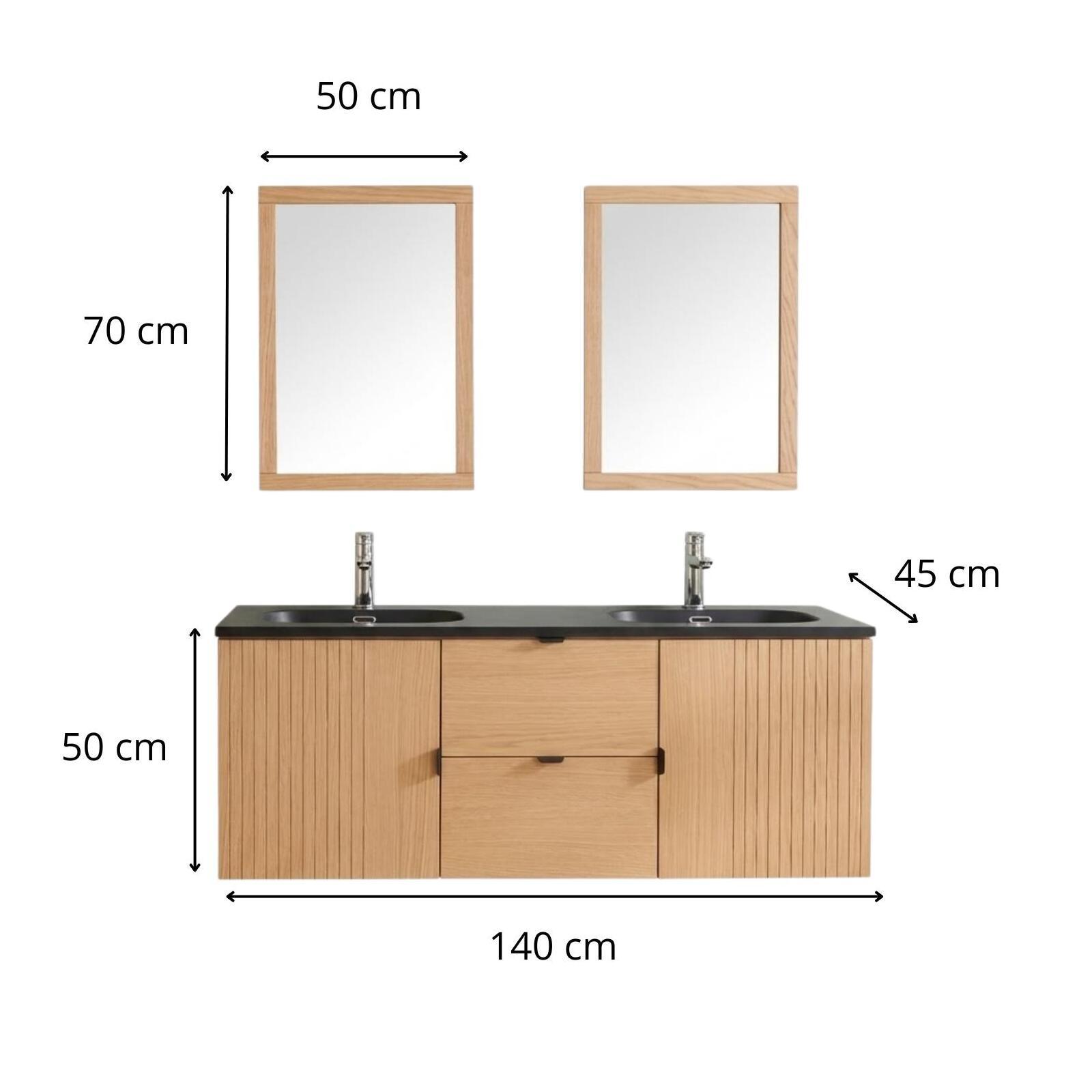 MEUBLE AVEC VASQUE STUDIO+ ROBINET + MIROIR CARRÉ