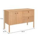 Meuble double vasque sur pieds en chêne 120 cm
