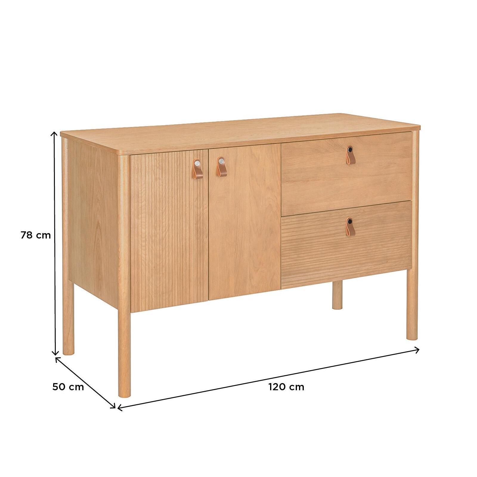 Meuble double vasque sur pieds en chêne 120 cm