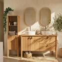 Meuble double vasque sur pieds en chêne 120 cm