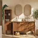 Ensemble meuble double vasque 120cm + vasque DIEGO + robinet TAP + miroir PEPPER + colonne JOY