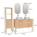 Ensemble meuble double vasque 120cm + vasque DIEGO + robinet TAP + miroir PEPPER + colonne JOY