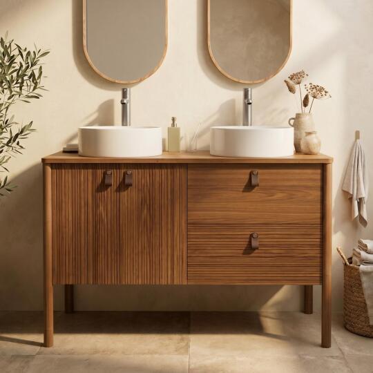Ensemble meuble double vasque 120 cm + vasques DIEGO