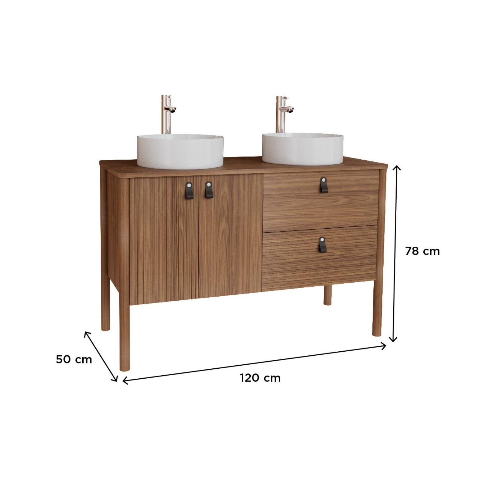 Ensemble meuble double vasque 120 cm + vasques DIEGO