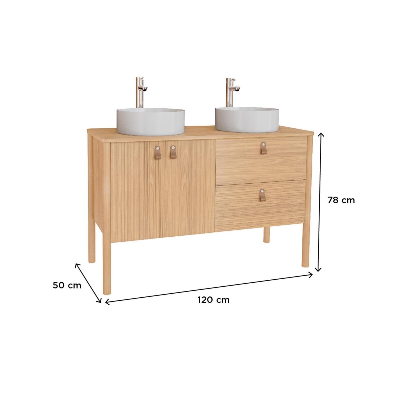 Ensemble meuble double vasque 120 cm + vasques DIEGO