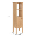 Colonne de salle de bain  sur pieds en chêne 145 cm