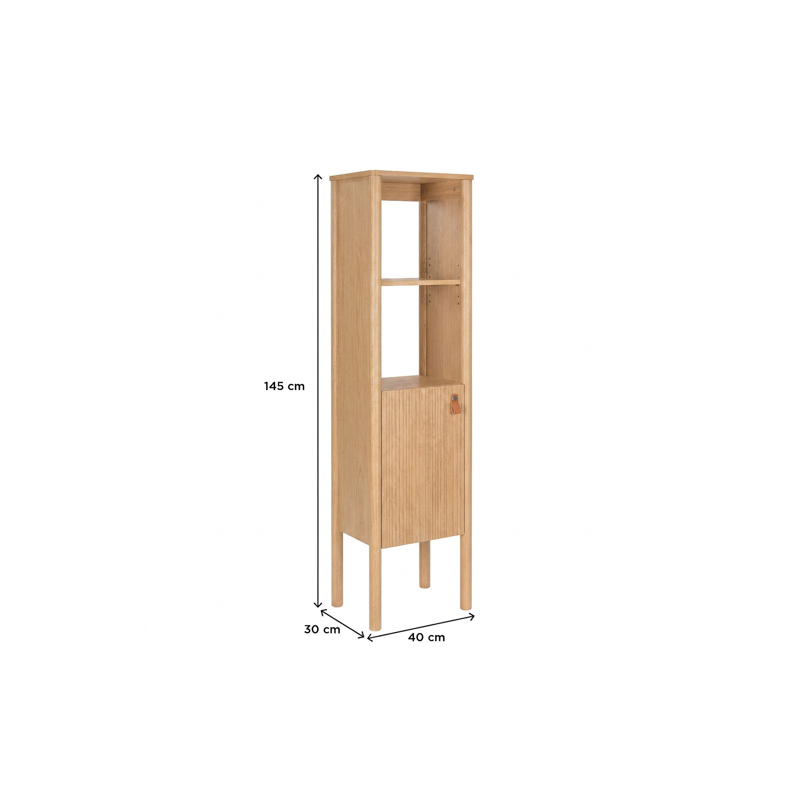 Colonne de salle de bain  sur pieds en chêne 145 cm