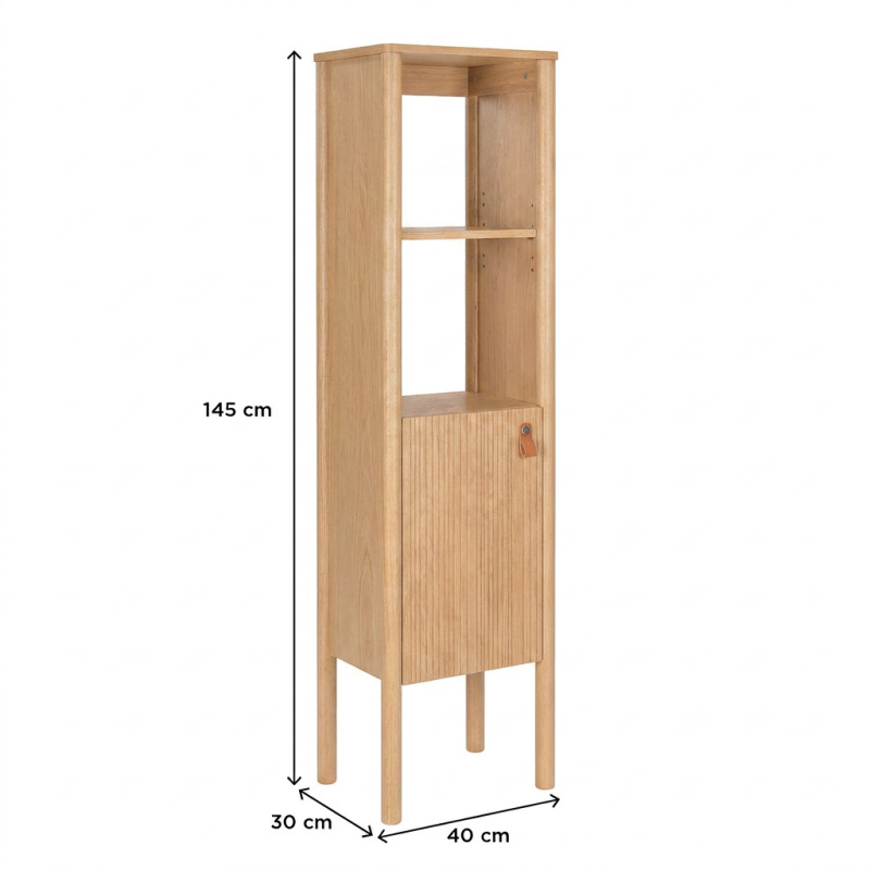 Colonne de salle de bain  sur pieds en chêne 145 cm